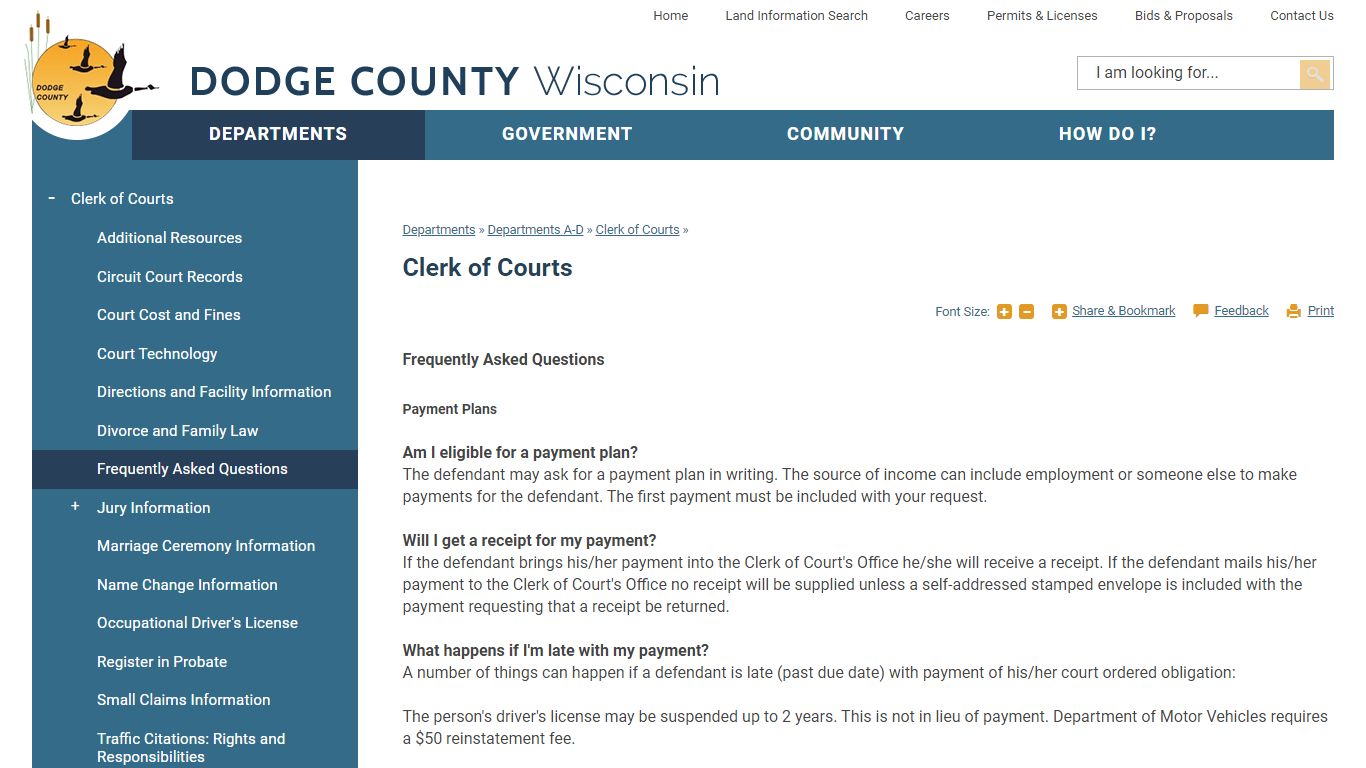Clerk of Courts | Dodge County, WI